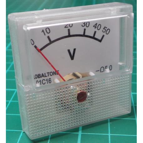 Panel Meter, Analogue, 0-30V, 40x40mm
