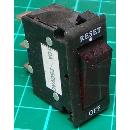 Switch SPDT Rocker, with Circuit Breaker, 250VAC, 15A