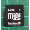 USED, Mini SD, 1GB, No class