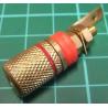 Banana Socket, 4mm, Gold/Red
