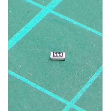 SMD Chip Resistor, 56 kohm, ± 5%, 100 mW, 0603 [1608 Metric], Thick Film, General Purpose, Farnell - 923-3598