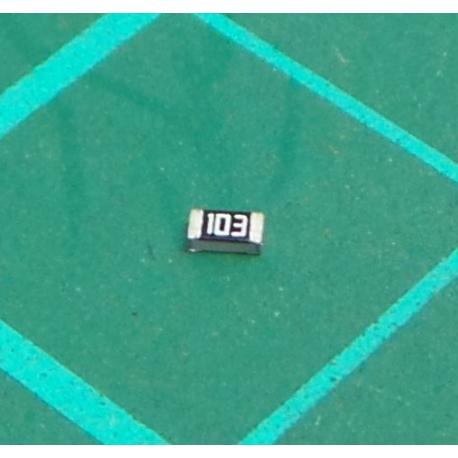 SMD Chip Resistor, 10 kohm, ± 5%, 100 mW, 0603 [1608 Metric], Thick Film, General Purpose, Farnell - 923-3504