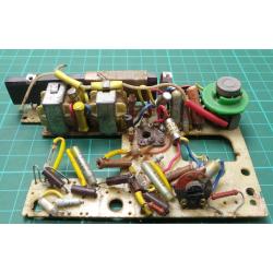 Used, retro PCB for component reclaim, Germanium Transistors and Matching Transformers