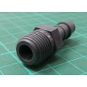 Straight Male Hose Coupling 1/4in Adaptor, 1/4 in BSP Male, Nylon, RS 795-146