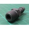 Straight Male Hose Coupling 1/4in Adaptor, 1/4 in BSP Male, Nylon, RS 795-146