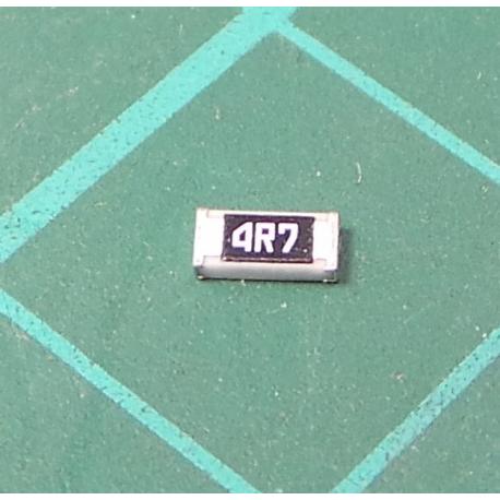 SMD Current Sense Resistor, 4.7 ohm, ERJ8RQ, 1206 [3216 Metric], 250 mW, ± 1%, Thick Film, Farnell - 721-5842