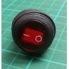 Rocker switch, SPDT, OFF-ON, 250V, 6A, Red, waterproof, KCD1-5-101NW