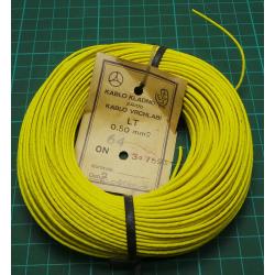 Stranded, 0.5mm2, 20AWG, Yellow, 58m length