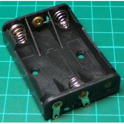 Battery Holder, 3 x AAA, Solder Tags