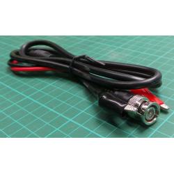 Test Leads, BNC to Croc Clips, 1m