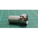 F Type, Male, for 6mm Coax, Twist on