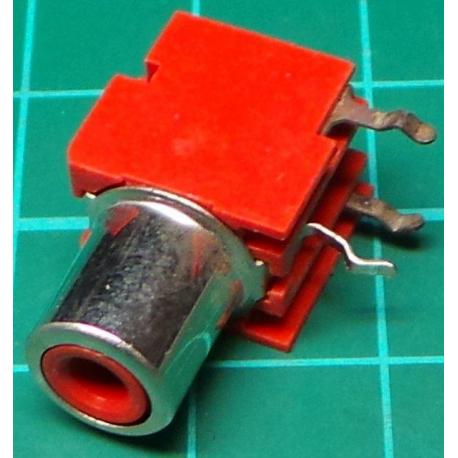 RCA socket, PCB mount, Red