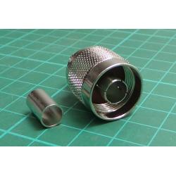 N Type, Male, for 6mm Coax (RG59), Compression