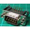 D Type, Plug, 9 Pin, PCB Right Angled