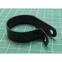 P Clip, Screw Mount Cable Clamp, Nylon 6.6 (Polyamide 6.6), Natural, 30 mm, HellermannTyton 211-60039, Black