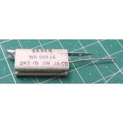 Resistor, 2K2, 3W, Wirewound, Ceramic, WK66944