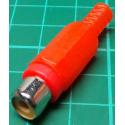 RCA socket, In Line, Red