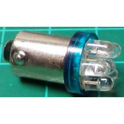 LED Bulb, for Ba9S Socket, 12V, 0.5W, Blue, For Car