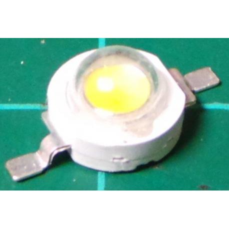LED, White, 3W, 10mm, 3.2-3.8V, 160-220 Lm, 140deg