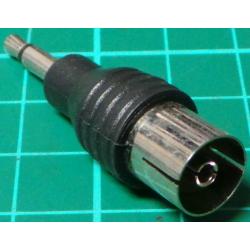 3.5mm Mono Jack Plug to TV Antenna Female Adaptor