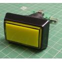 Switch, Arcade Style Illuminated, Push Button, Momentary, PBS-34, ON-(ON), 250V, 10A, Yellow