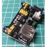 PSU Board for Breadboard, I/P USB or DC 6.5-12V, O/P 5V and or 3.3V