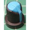 Knob, for 6mm knurled shaft, Blue, Style 5