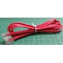 RJ45 to RJ11 Cable, 3m, Red, 2 pin