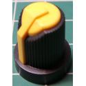 Knob, for 6mm knurled shaft, Yellow, Style 5