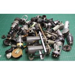 Box of USED Valve / Tube sockets, covers clips e.t.c. - ~1.8Kg