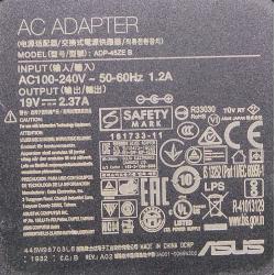 ASUS, AC Adapter, Model : ADP-45ZE B, AC100-24V-50-60Hz, 1.2A, 19V