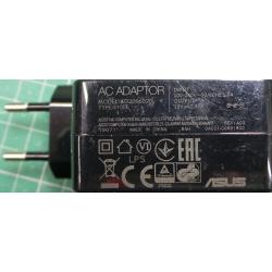 USED, ASUS, AC Adaptor, Model: AD2066020, TYPE: 010LF, 100-240V-50/60Hz, 19V, 2.37A, Connector O/D 3.9mm