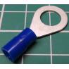 M8 Ring Terminal, Crimp, Dark Blue