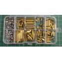 80pcs, M3 Brass Standoff Set with screws and nuts, in Organiser