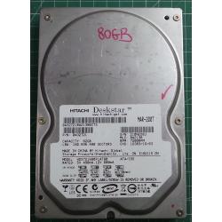 USED Hard Disk: HITACHI,HDS721680PLAT80, P/N: 0A32721,Desktop,IDE,80GB tested good,no bad sectors or SMART errors