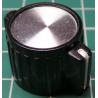 Knob, with pointer, for 6mm shaft, Screw Fixing - Metel Insert, Ø25x14.1mm