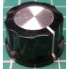 Knob, with pointer, for 6mm shaft, Screw Fixing - Metal Insert, Ø24x16mm