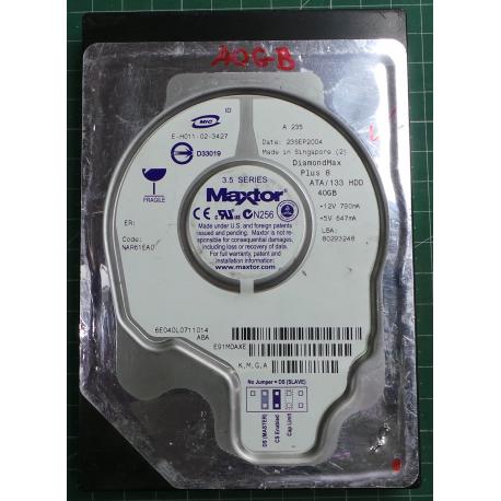 USED Hard Disk: MAXTOR, DiamondMax Plus 8, 23SEP2004, Desktop,IDE,40GB tested good,no bad sectors or SMART errors