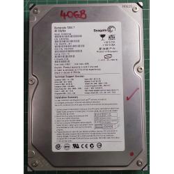 USED Hard Disk: Segate,Barracuda 7200.7, ST340014A,P/N: 9W2005-301,Desktop,IDE,40GB tested good,no bad sectors or SMART errors