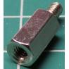 Metal Standoff, F-M, M3, 10mm Hex Section length