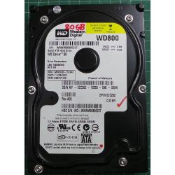 USED Hard Disk: WD800, WD Caviar, WD800JD-75LSA0, Desktop,SATA,80GB