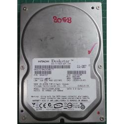 USED Hard Disk: HITACHI, HDS721680PLA380, P/N: 0A32727, Desktop,SATA,80GB tested good,no bad sectors or SMART errors