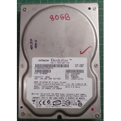 USED Hard Disk: HITACHI, HDS721680PLA380, P/N: 0Y30005, Desktop,SATA,80GB