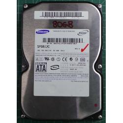 USED Hard Disk: SAMSUNG, SP0812C, P/N: 0886J1FY432921, Desktop,SATA,80GB