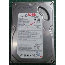 USED Hard Disk: Segate,Barracuda 7200.9,ST3808110AS,P/N:9BD131-302,Desktop,SATA,80GB tested good,no bad sectors or SMART errors