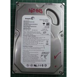 USED Hard Disk:Segate,Barracuda 7200.9,ST33160812AS,P/N:9BD132-302,Desktop,SATA,160GB tested good,no bad sectors or SMART errors