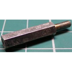 Metal Standoff, F-M, M3, 20mm Hex Section length