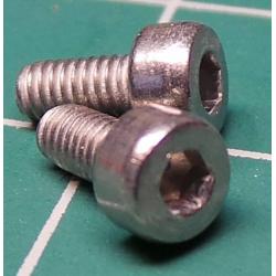 Screw, M2.5x6, Cheese Head, Hex, Stainless Steel