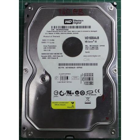 USED Hard Disk,WD1600AAJB, WD Caviar, WD1600AAJB-00PVA0,Desktop, IDE, 160GB tested good, no bad sectors or SMART errors