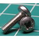 Screw, M2.5x9, Cheese Head, Pozi, Stainless Steel